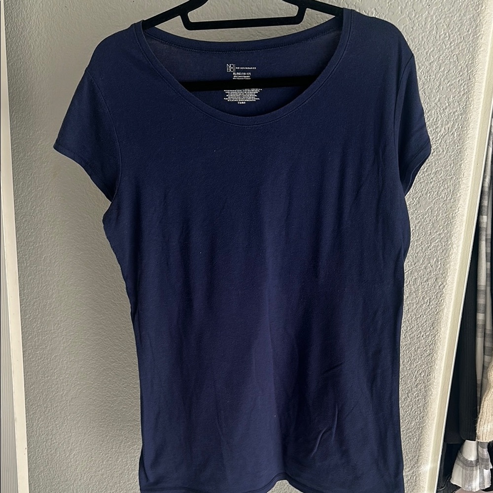 No Boundaries Blue Cap Sleeve Relaxed T-Shirt